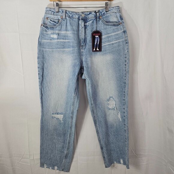 No Boundaries Denim - NWT No Boundaries Jeans Juniors 13 Super High Rise Slim Straight Raw Hem Denim